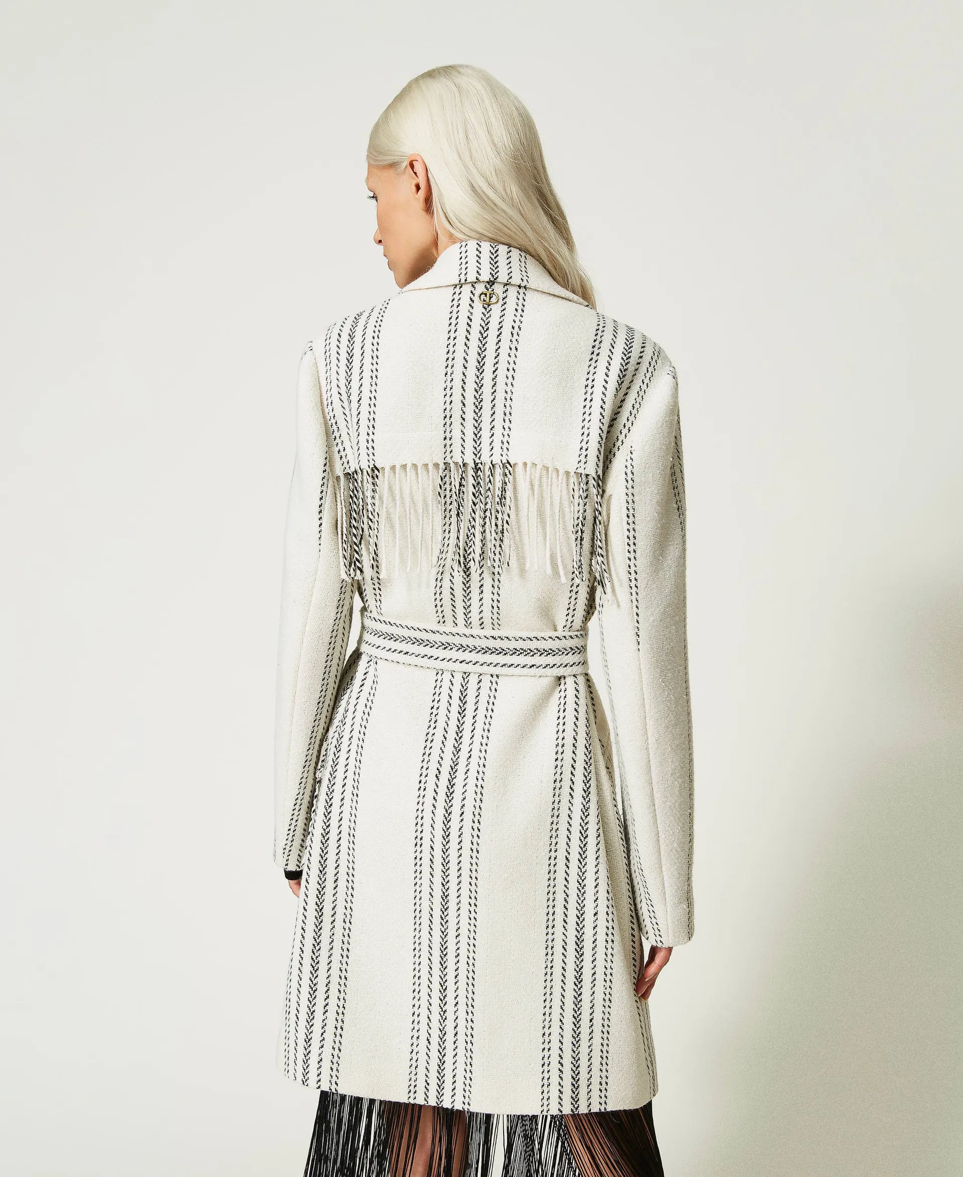 Manteau en laine mélangée jacquard