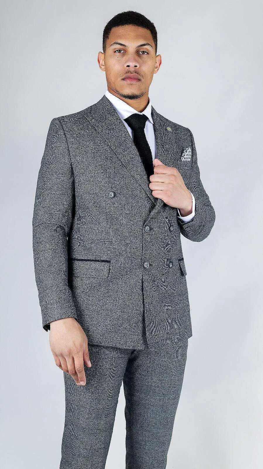MEN'S CLASSIC GREY DOUBLE BREASTED 2PIECE SUIT