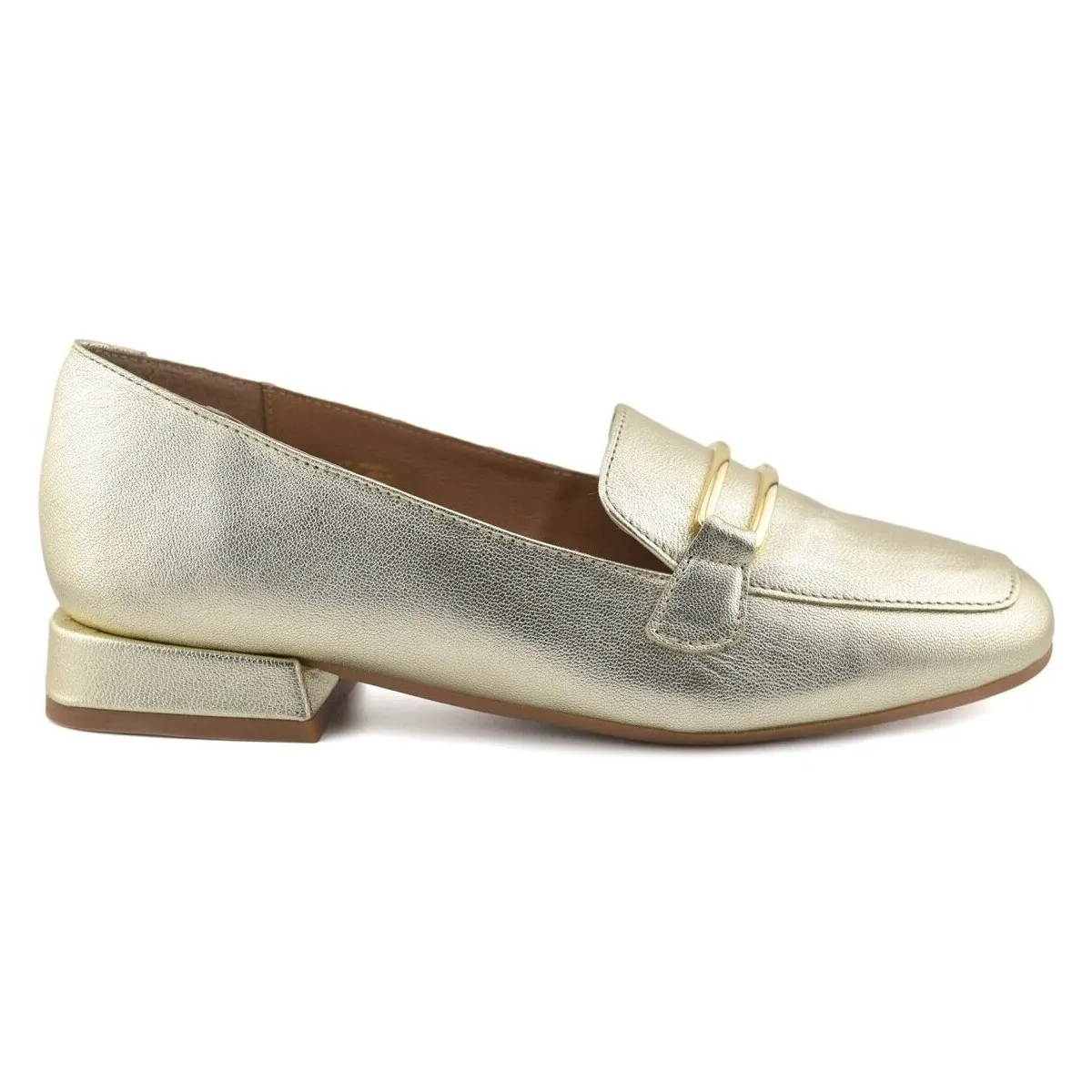 Mocasines dorados de piel by