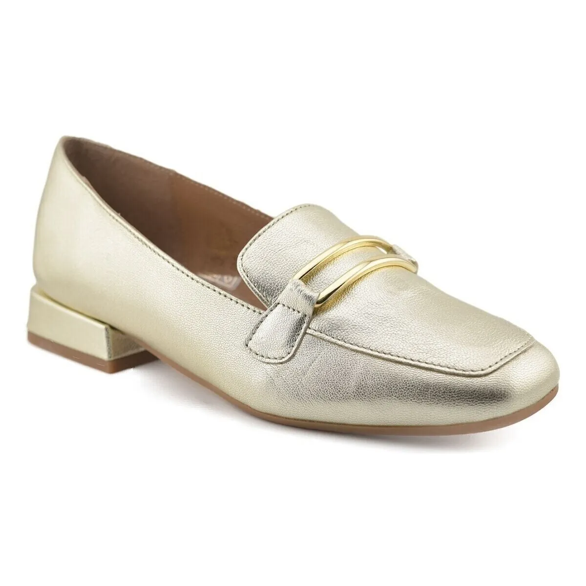 Mocasines dorados de piel by