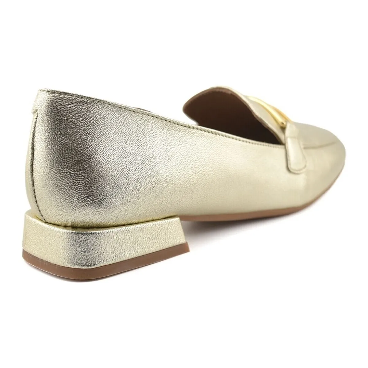 Mocasines dorados de piel by