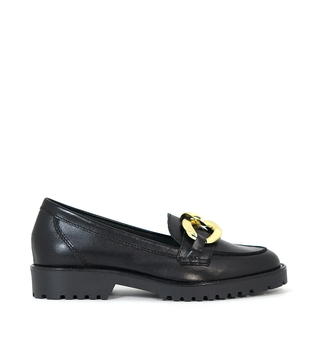 MOCASINES MUJER TACÓN BAJO NEGRO