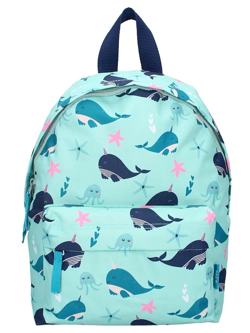 MOCHILA CON ESTAMPADO DE BALLENA  AZUL