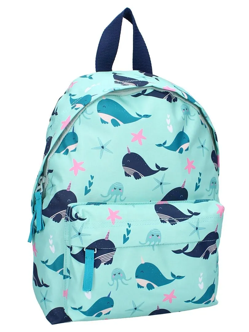 MOCHILA CON ESTAMPADO DE BALLENA  AZUL