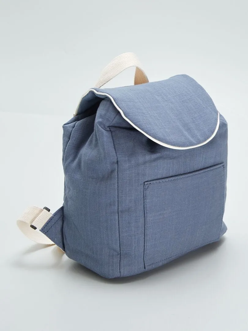 MOCHILA DE MEZCLA DE LINO  AZUL
