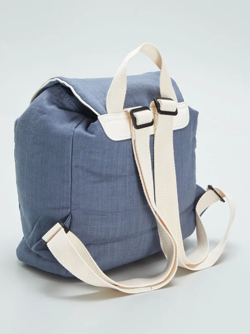 MOCHILA DE MEZCLA DE LINO  AZUL