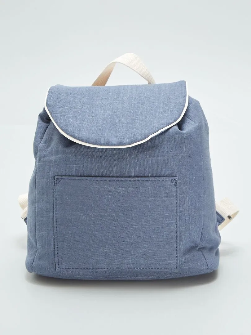 MOCHILA DE MEZCLA DE LINO  AZUL