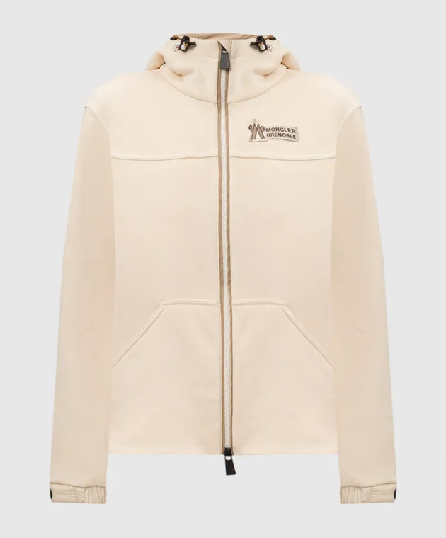 Moncler Grenoble Beige sports jacket with logo