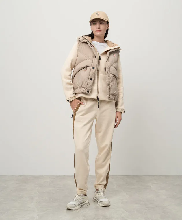 Moncler Grenoble Beige sports jacket with logo