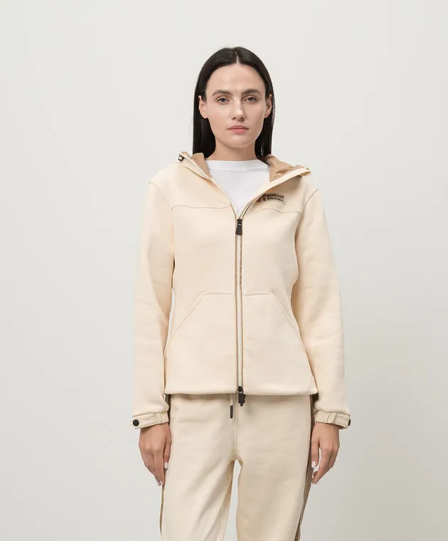 Moncler Grenoble Beige sports jacket with logo