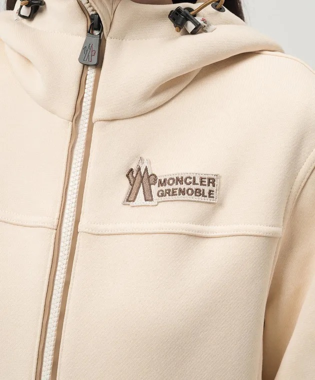 Moncler Grenoble Beige sports jacket with logo