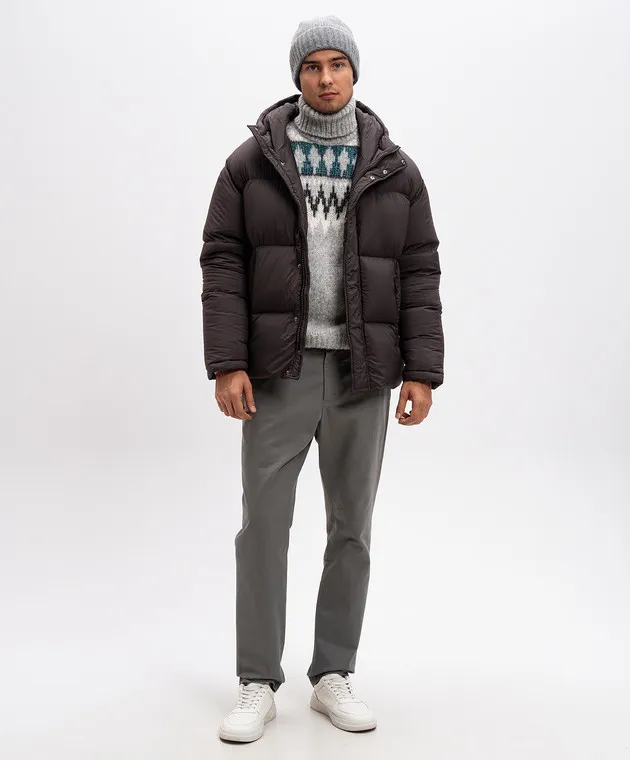 MooRER DACRE gray alpaca sweater with jacquard pattern