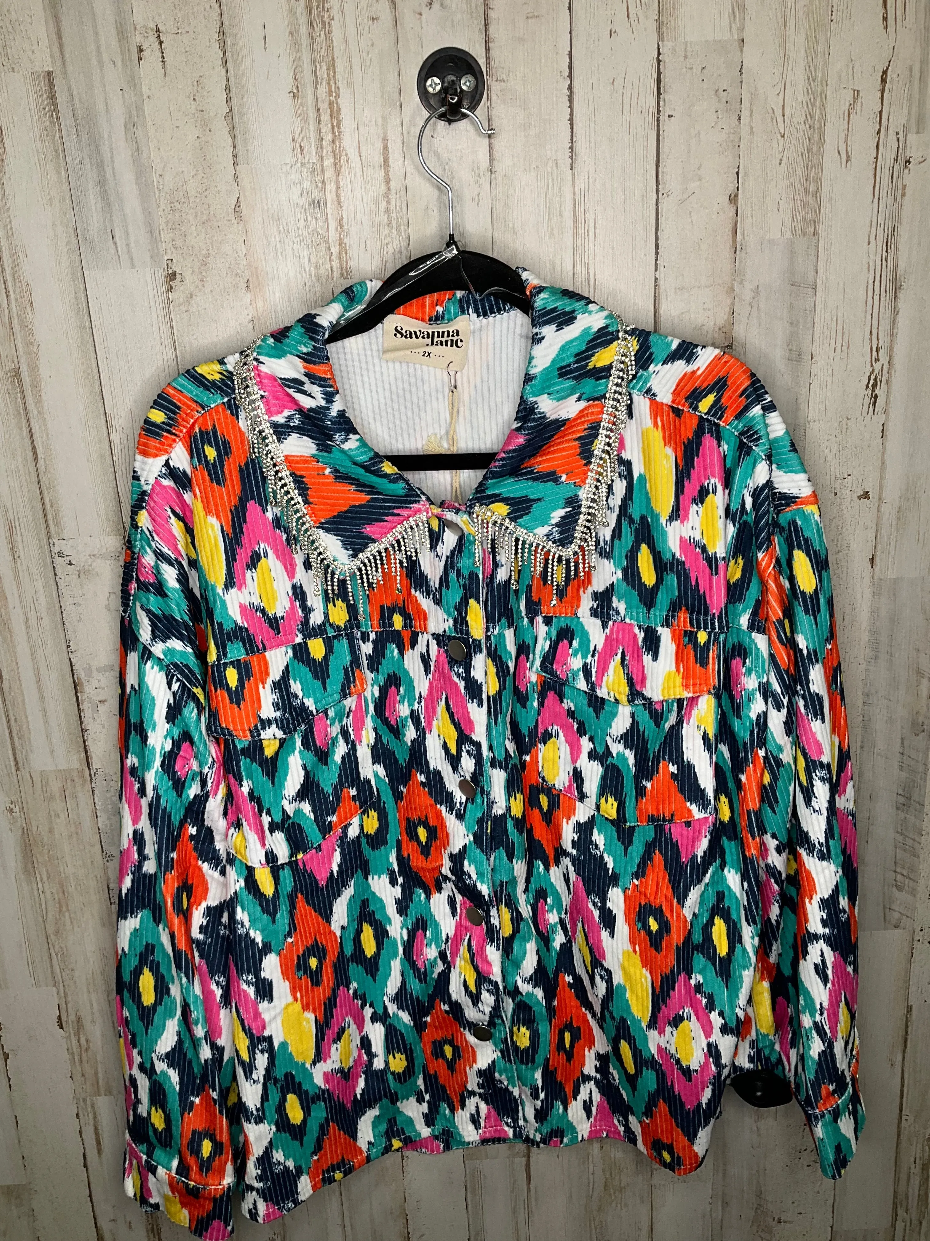 MULTICOLORED JACKET OTHER SAVANNA JANE, SIZE 2X
