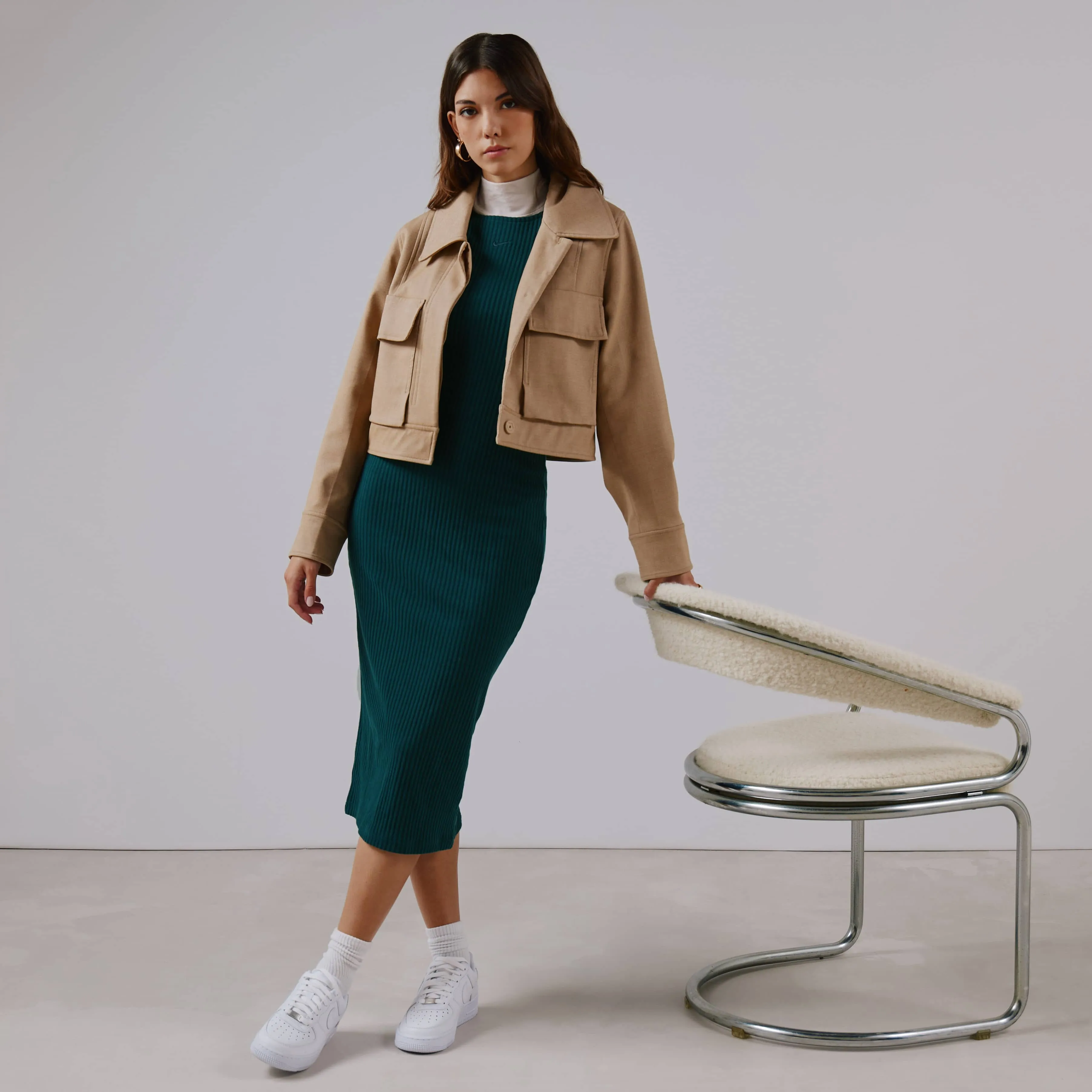 NIKE DRESS MIDI KNIT RIB