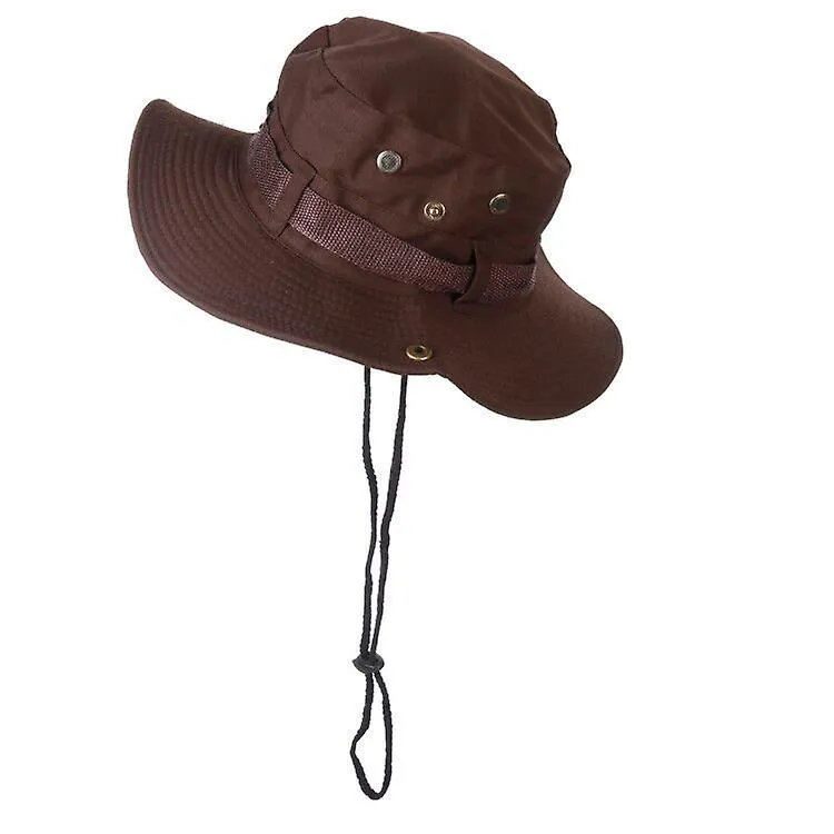 Outdoor Wide Brim Sun Hat, Double Layer Classic Combat Military Style Jungle Sun Hat, Suitable for Fishing, Hunting, Camping, Br