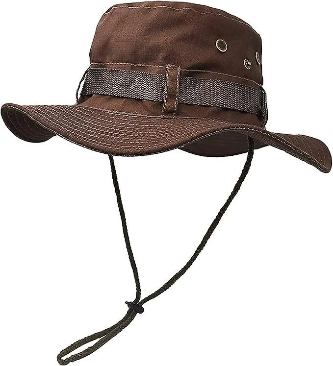 Outdoor Wide Brim Sun Hat, Double Layer Classic Combat Military Style Jungle Sun Hat, Suitable for Fishing, Hunting, Camping, Br