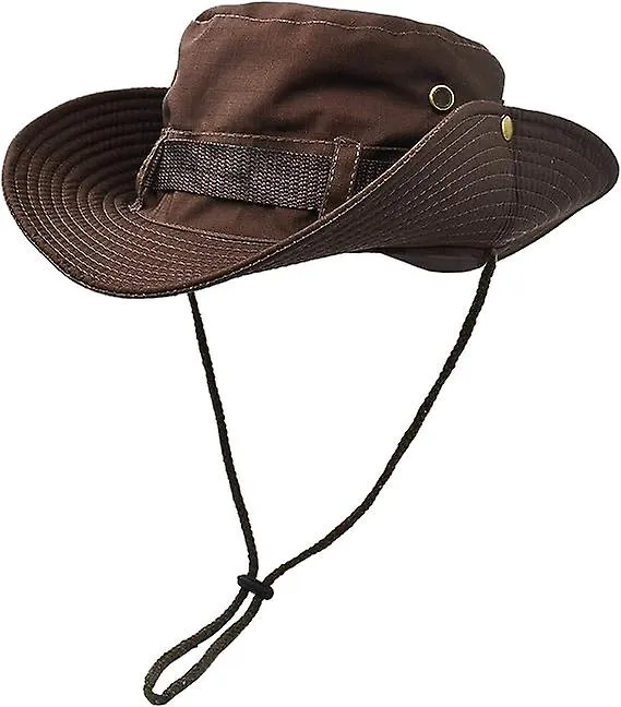Outdoor Wide Brim Sun Hat, Double Layer Classic Combat Military Style Jungle Sun Hat, Suitable for Fishing, Hunting, Camping, Br