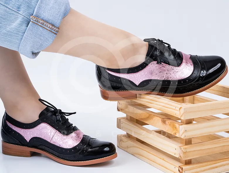 OXFORDS CAMIL NEGRO/ROSADO