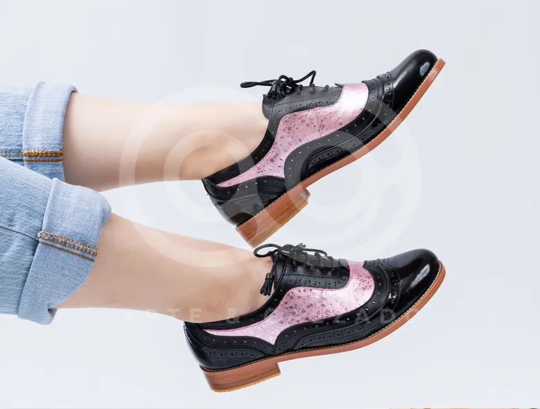OXFORDS CAMIL NEGRO/ROSADO