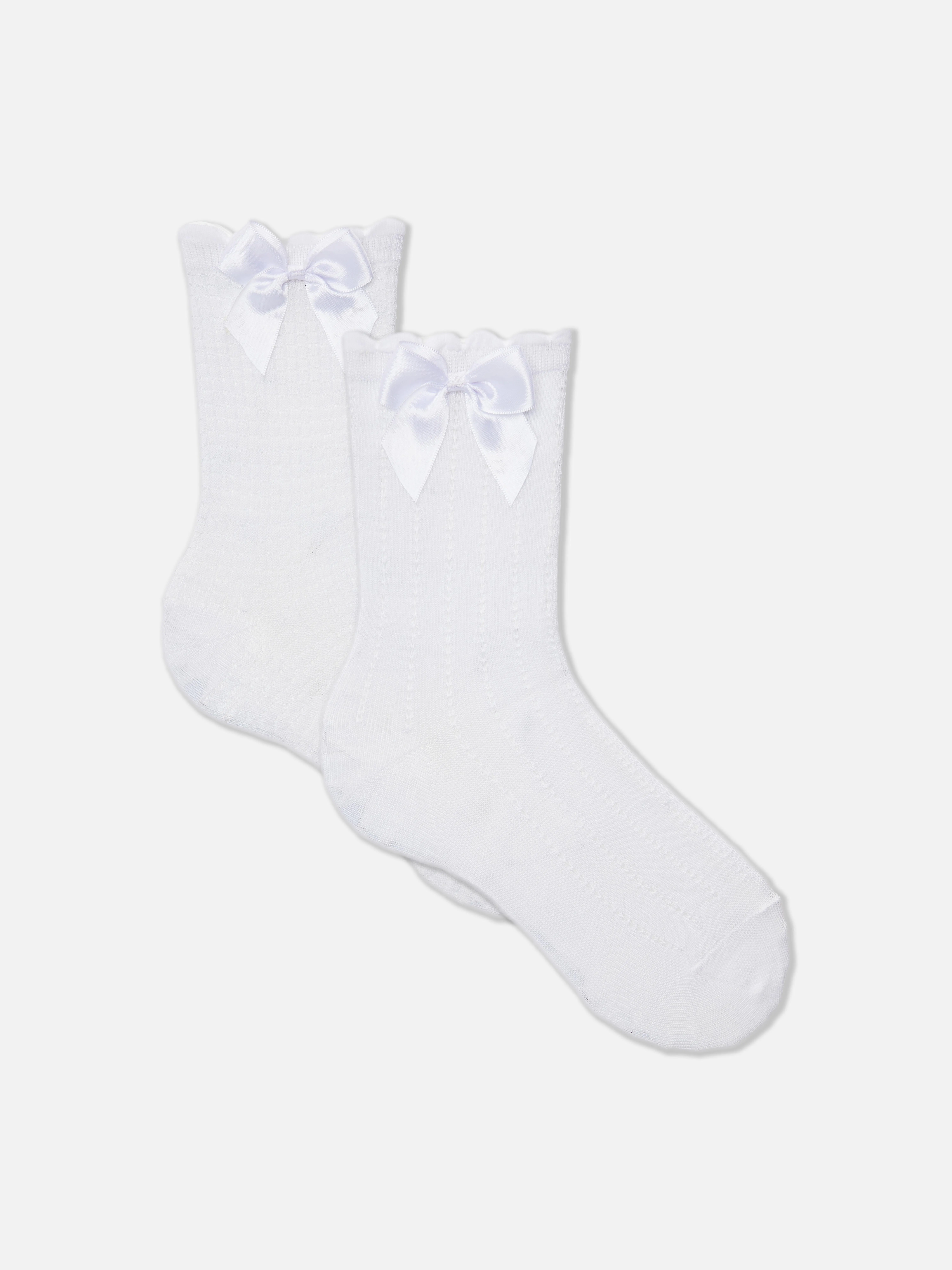 Pack de 2 pares de calcetines bajos con lazos