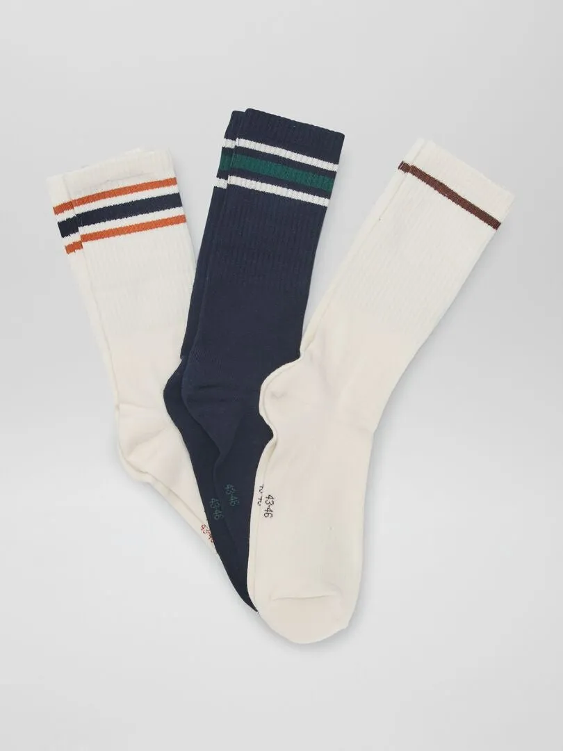 PACK DE 3 PARES DE CALCETINES DE CANALé  AZUL