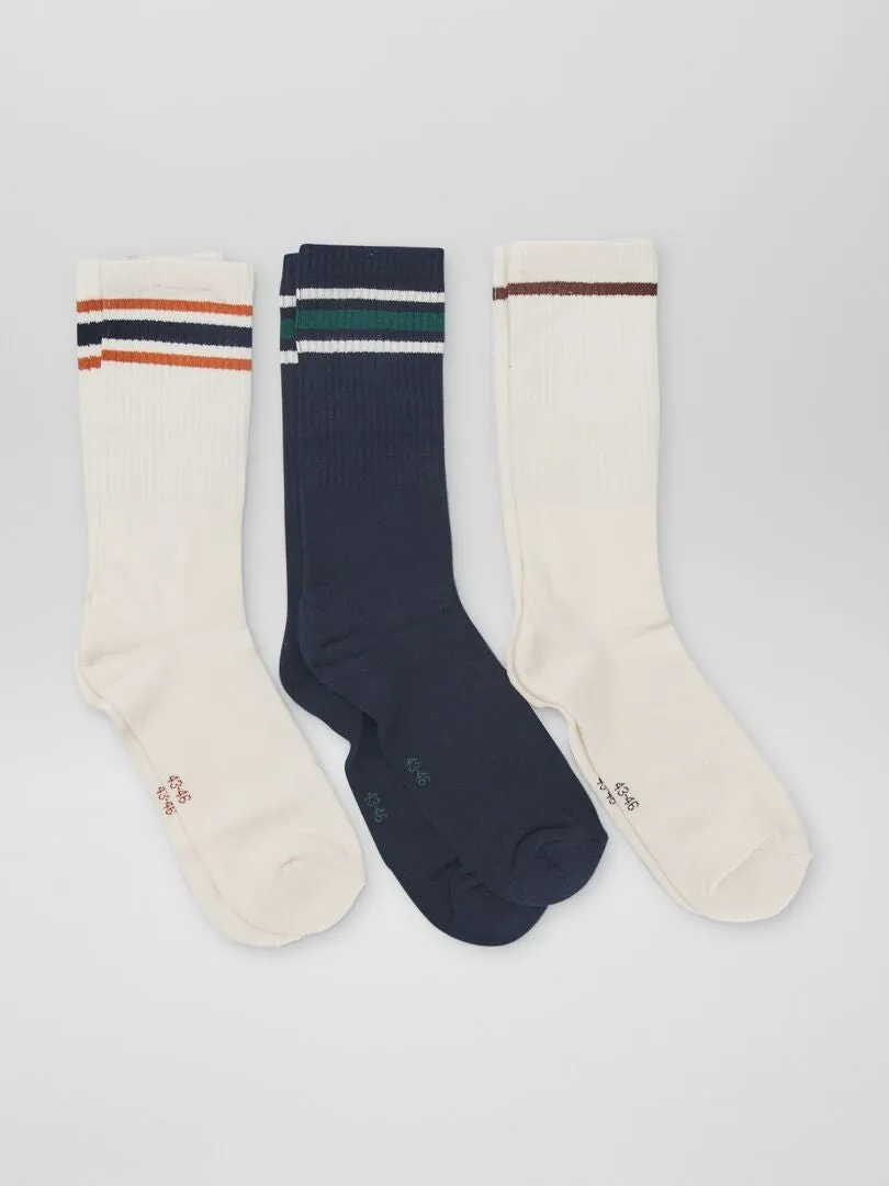 PACK DE 3 PARES DE CALCETINES DE CANALé  AZUL