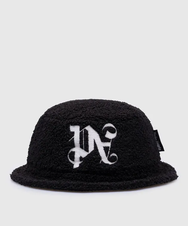 Palm Angels Black panama with logo monogram