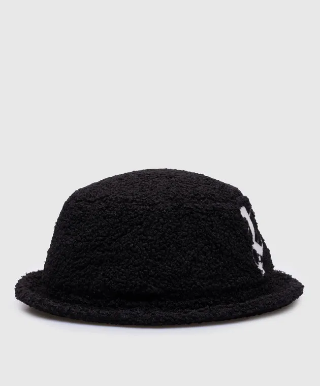 Palm Angels Black panama with logo monogram