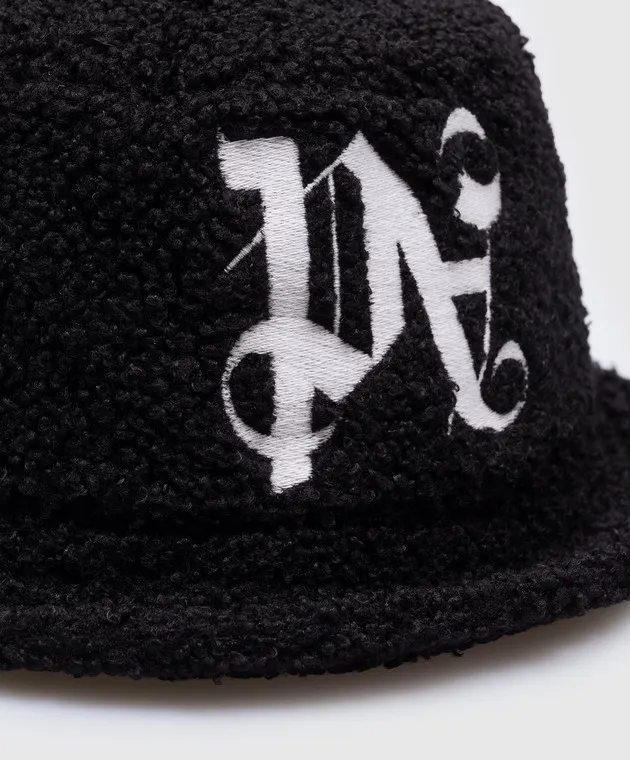 Palm Angels Black panama with logo monogram