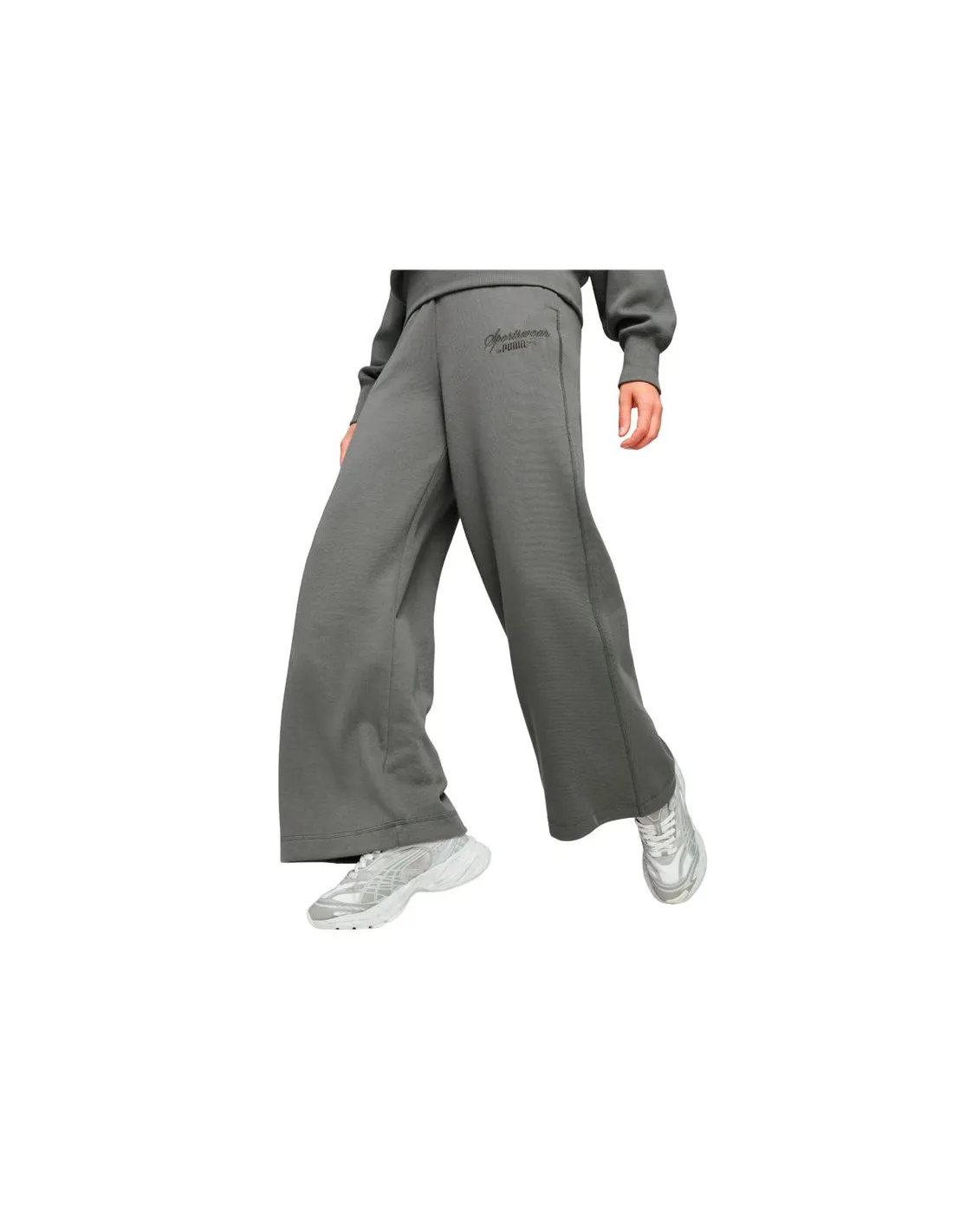 Pantalones Puma CLASSICS+ Relaxed Gris Mujer