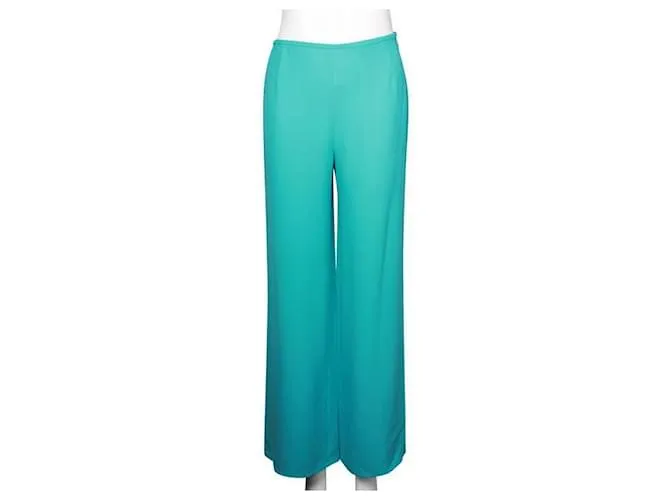 Pantalón fluido de seda turquesa Escada 