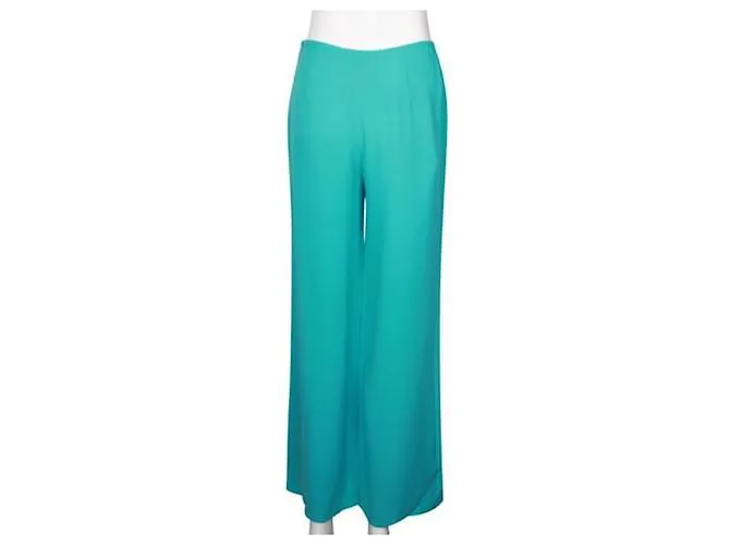 Pantalón fluido de seda turquesa Escada 