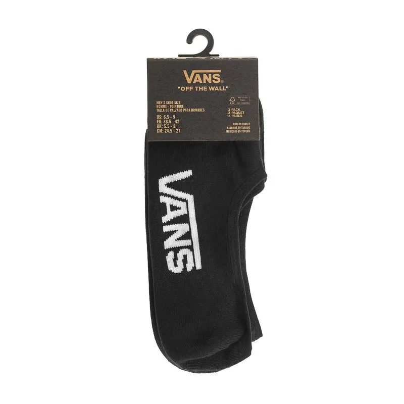Paquete de 3 calcetines Vans Classic No Show (Negro)