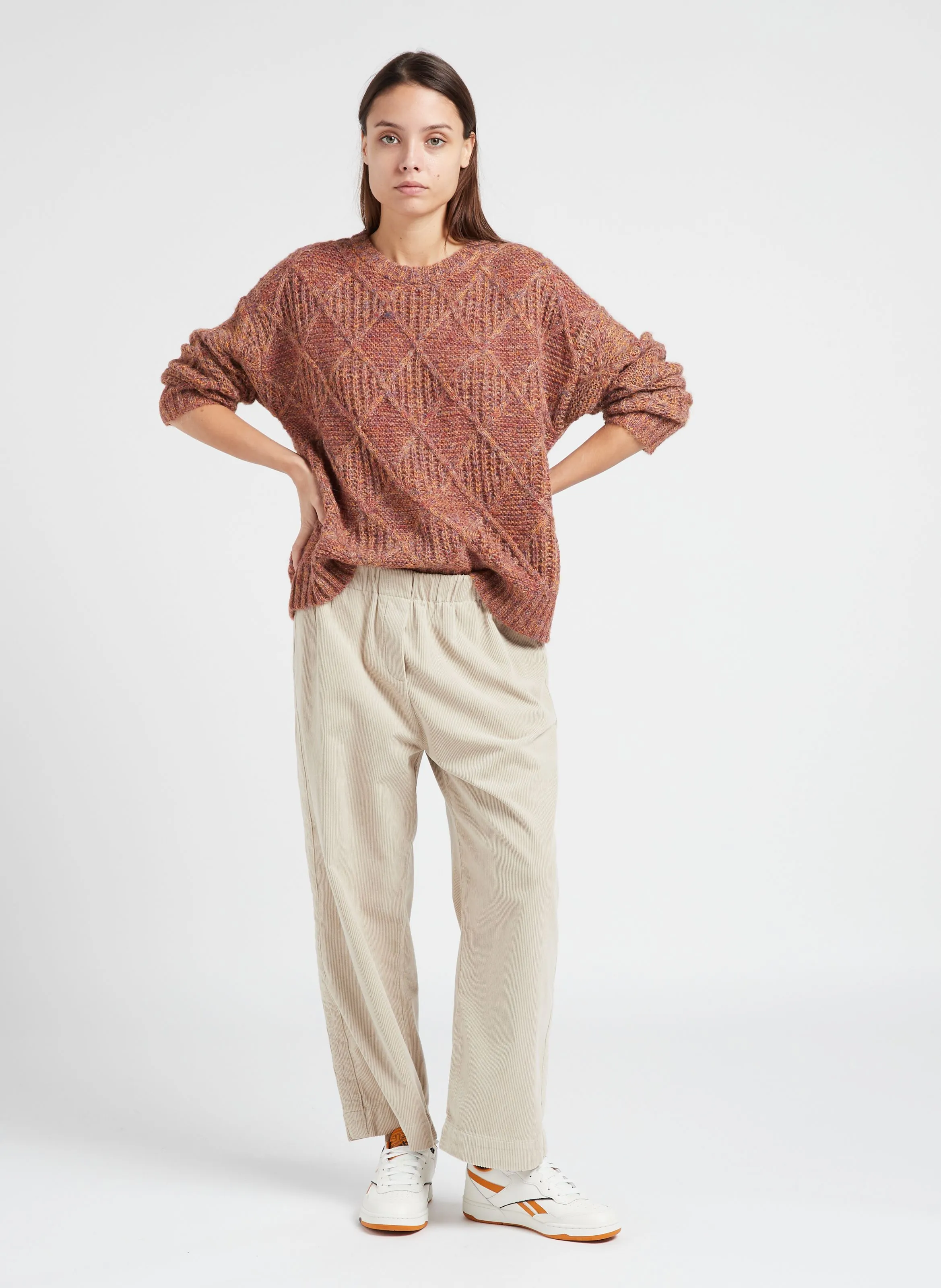 PENNY  PANTALóN RECTO DE ALGODóN EN BEIGE