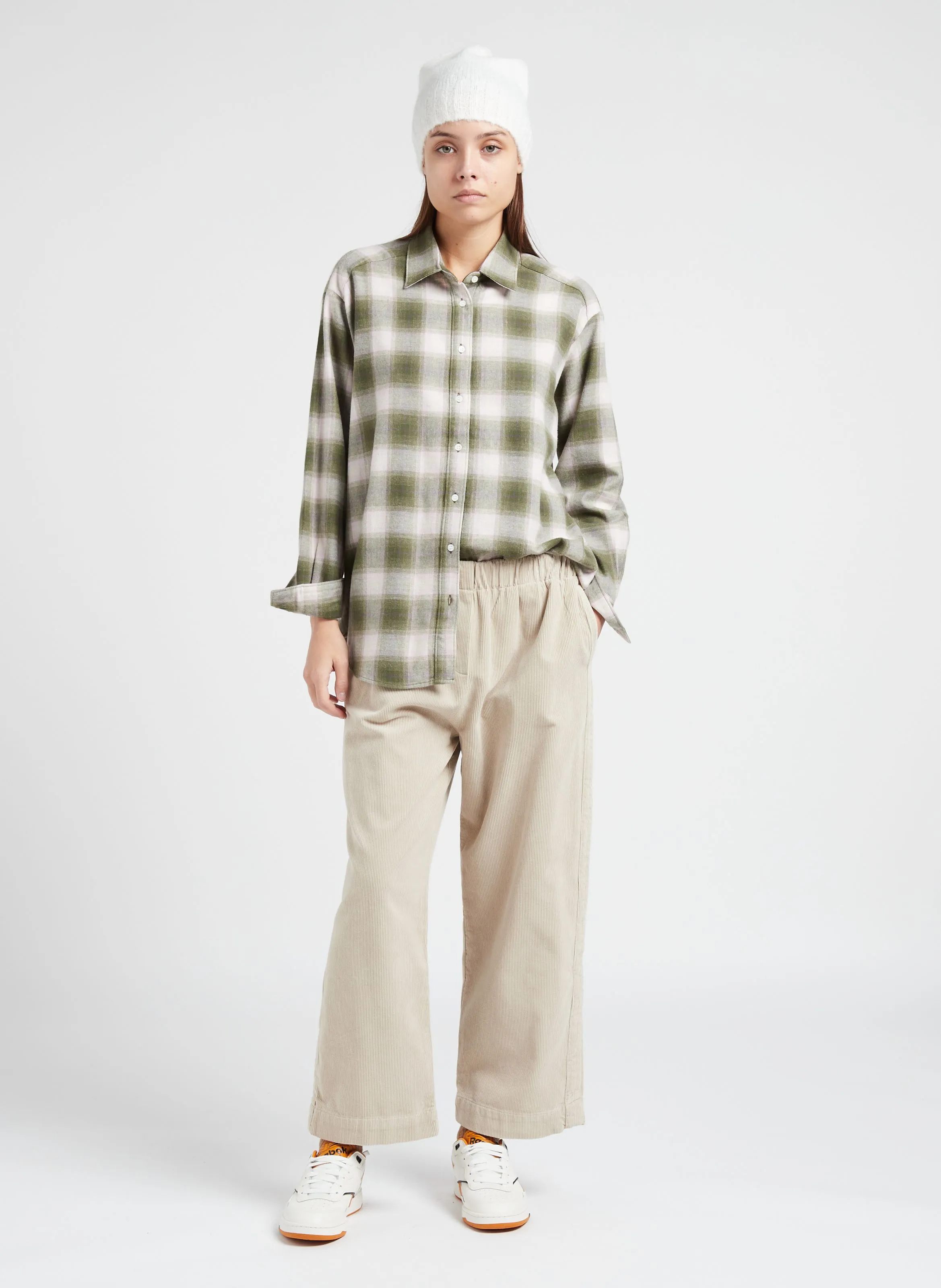 PENNY  PANTALóN RECTO DE ALGODóN EN BEIGE
