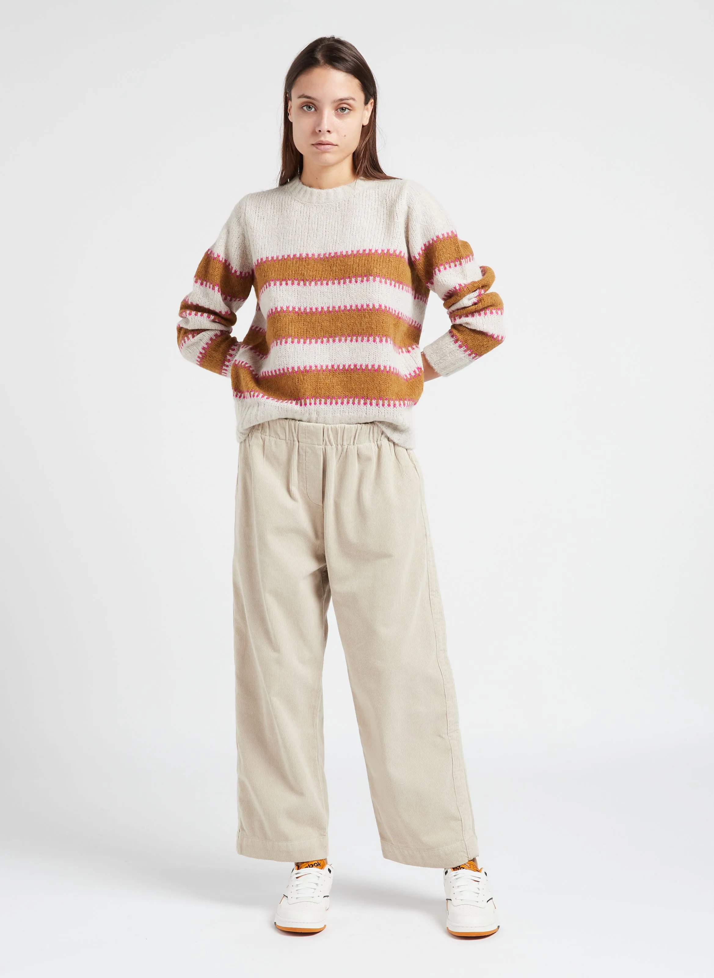 PENNY  PANTALóN RECTO DE ALGODóN EN BEIGE