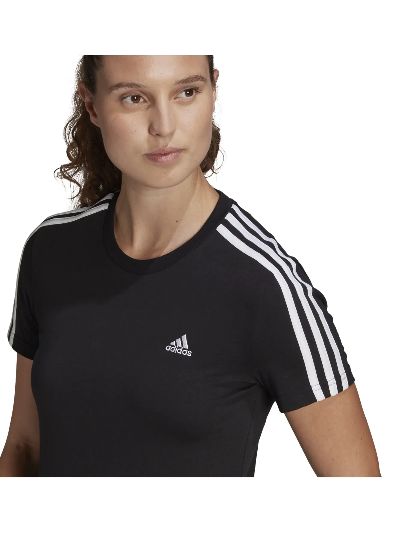 Playera Adidas Essentials 3 Franjas Para Mujer