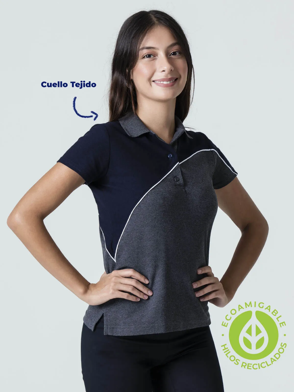 Playeras Tipo Polo Combinadas modelo Placencia Dama