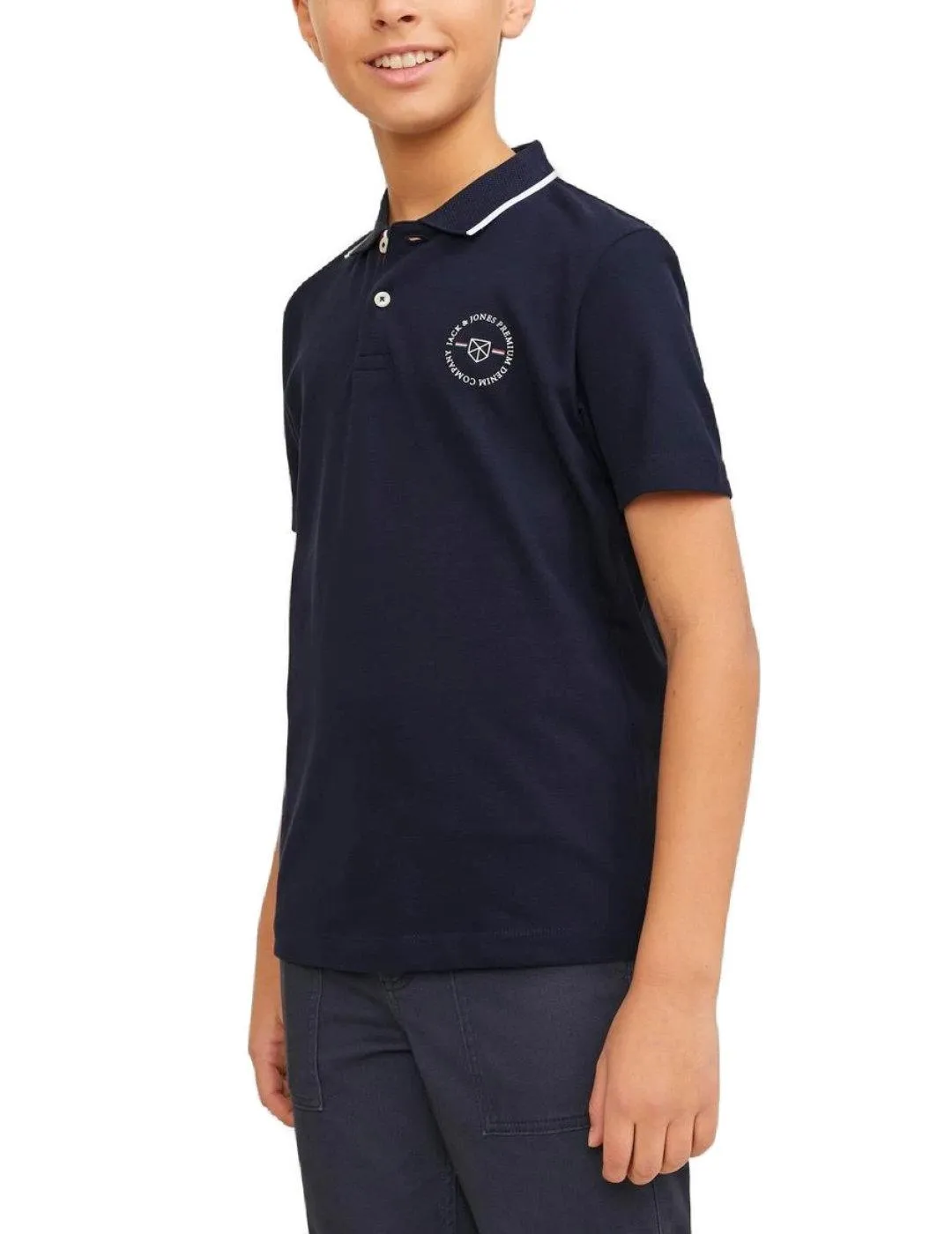 Polo Jack&Jones Junior Sheld marino manga corta para niño