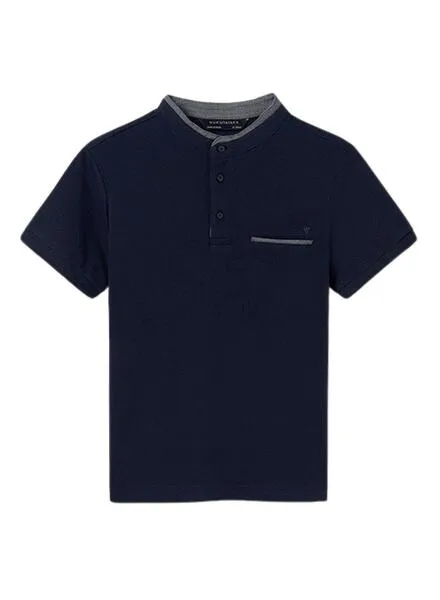 Polo Mayoral Contraste Cuello Mao Marino Para Niño