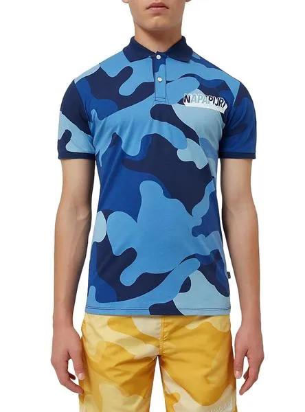 polo napapijri camo azul para niño
