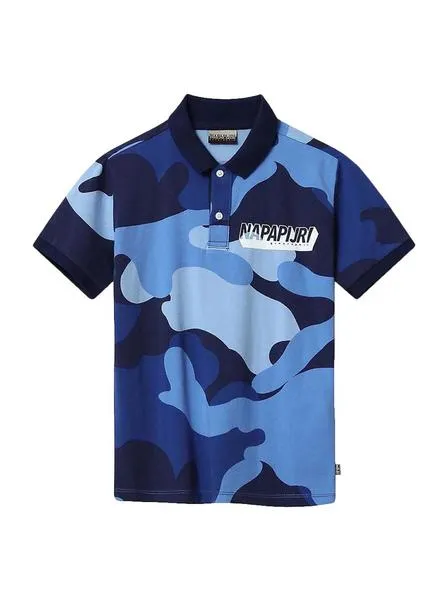 polo napapijri camo azul para niño