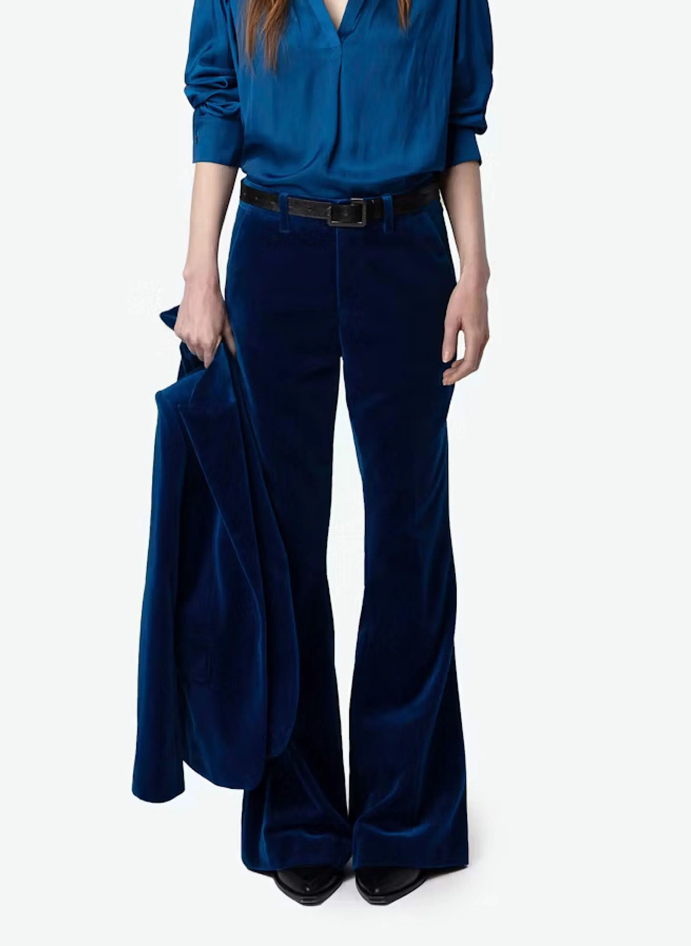 PREVY  PANTALóN TERCIOPELO DE ALGODóN EN AZUL
