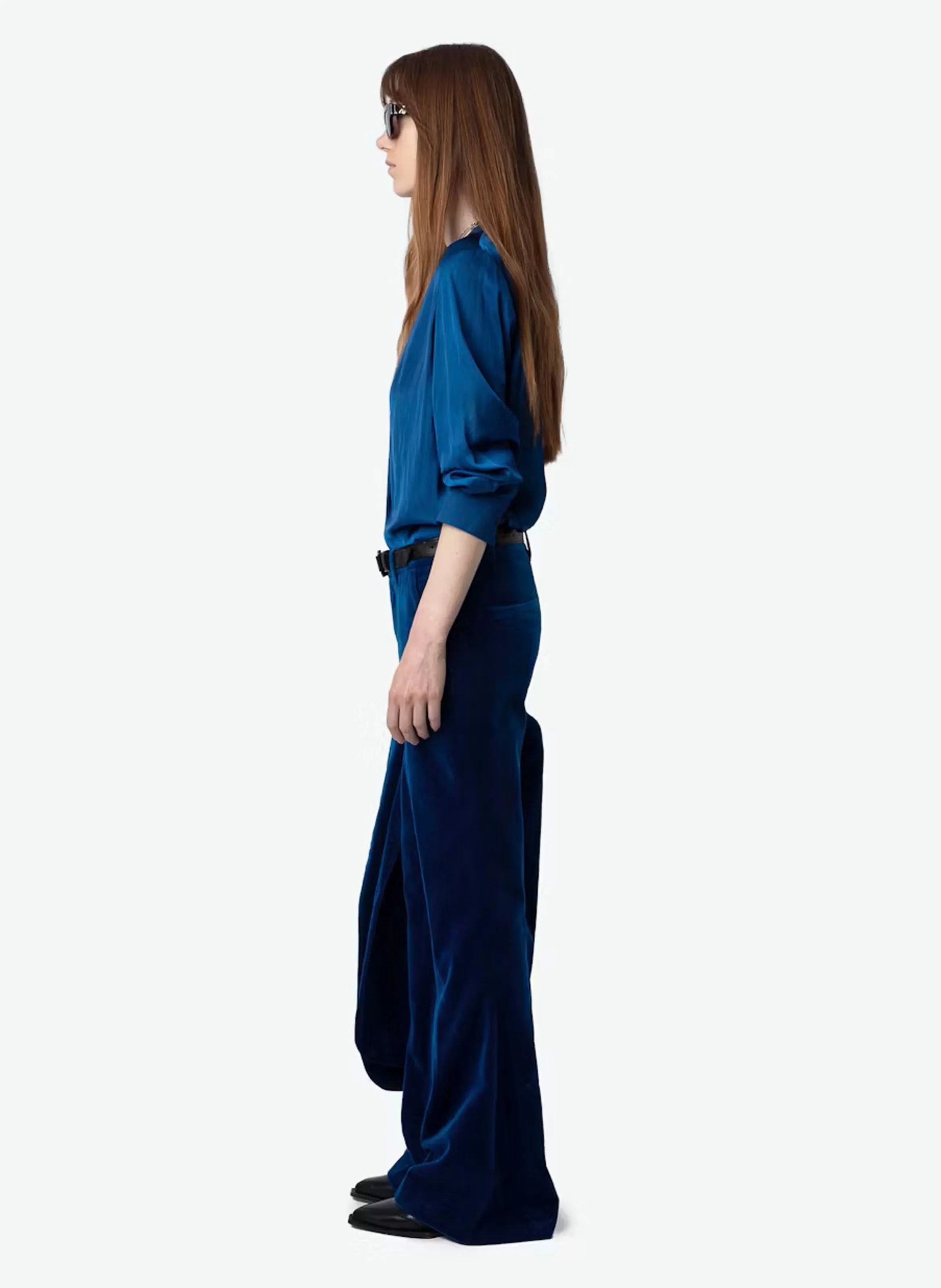 PREVY  PANTALóN TERCIOPELO DE ALGODóN EN AZUL