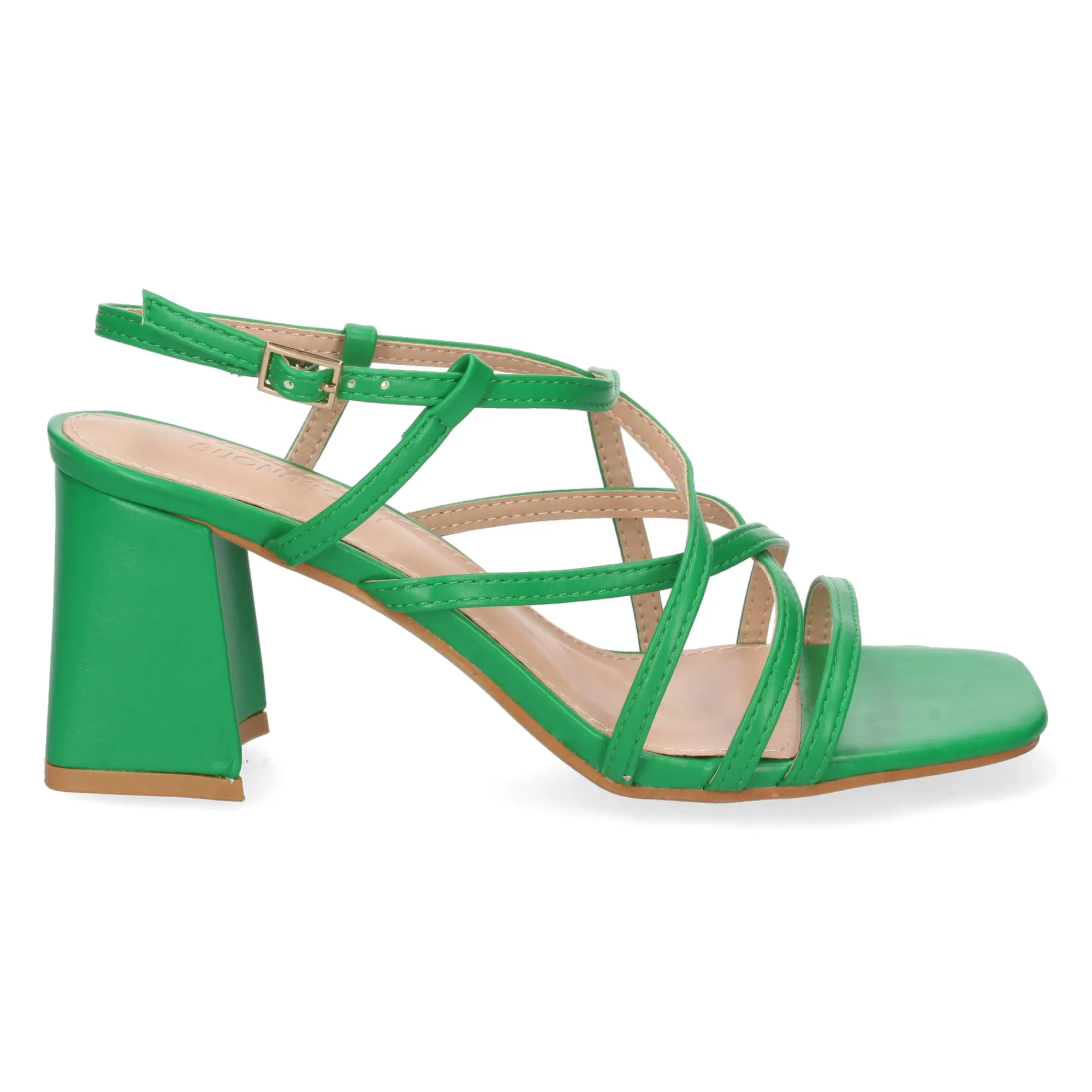 Sandalia de tacón mujer color verde
