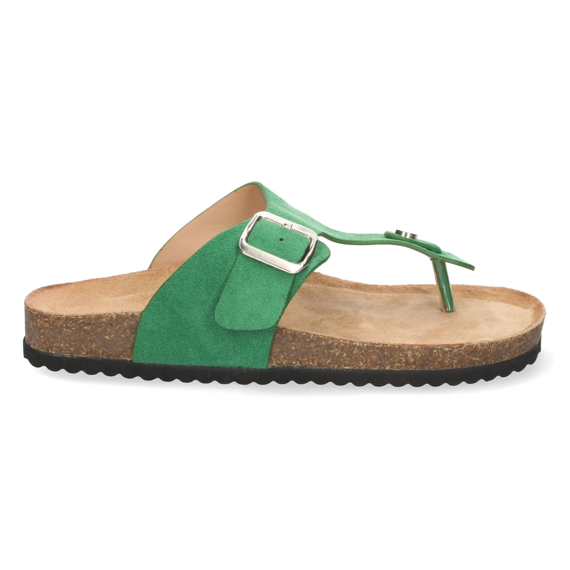 Sandalia esclava plana mujer color verde