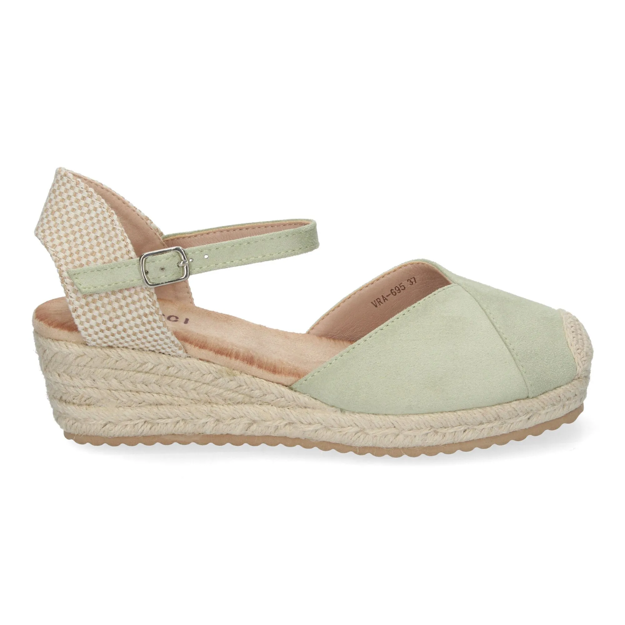 SANDALIAS DE CUñA BAJA EN YUTE PARA MUJER COLOR VERDE VRA695