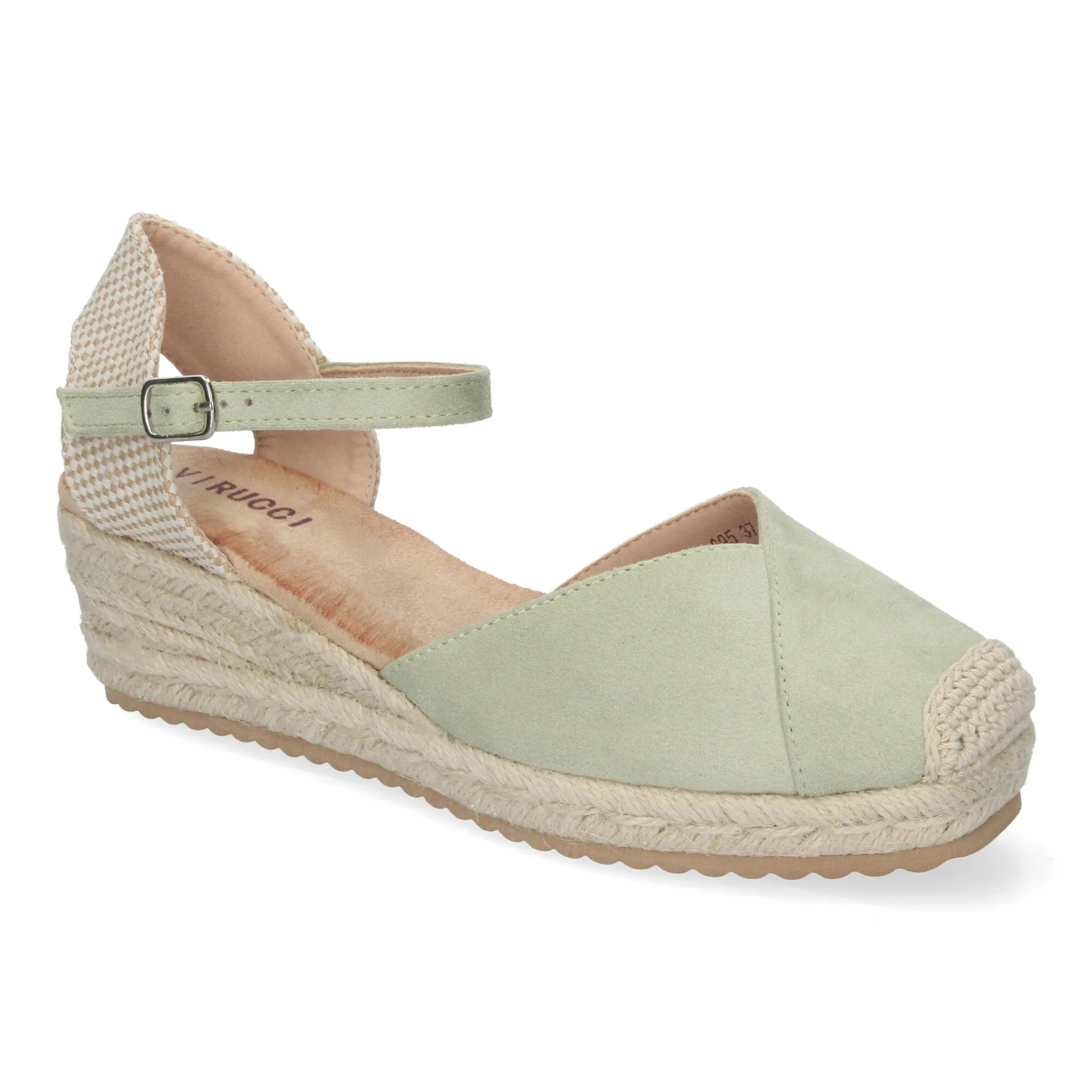 SANDALIAS DE CUñA BAJA EN YUTE PARA MUJER COLOR VERDE VRA695