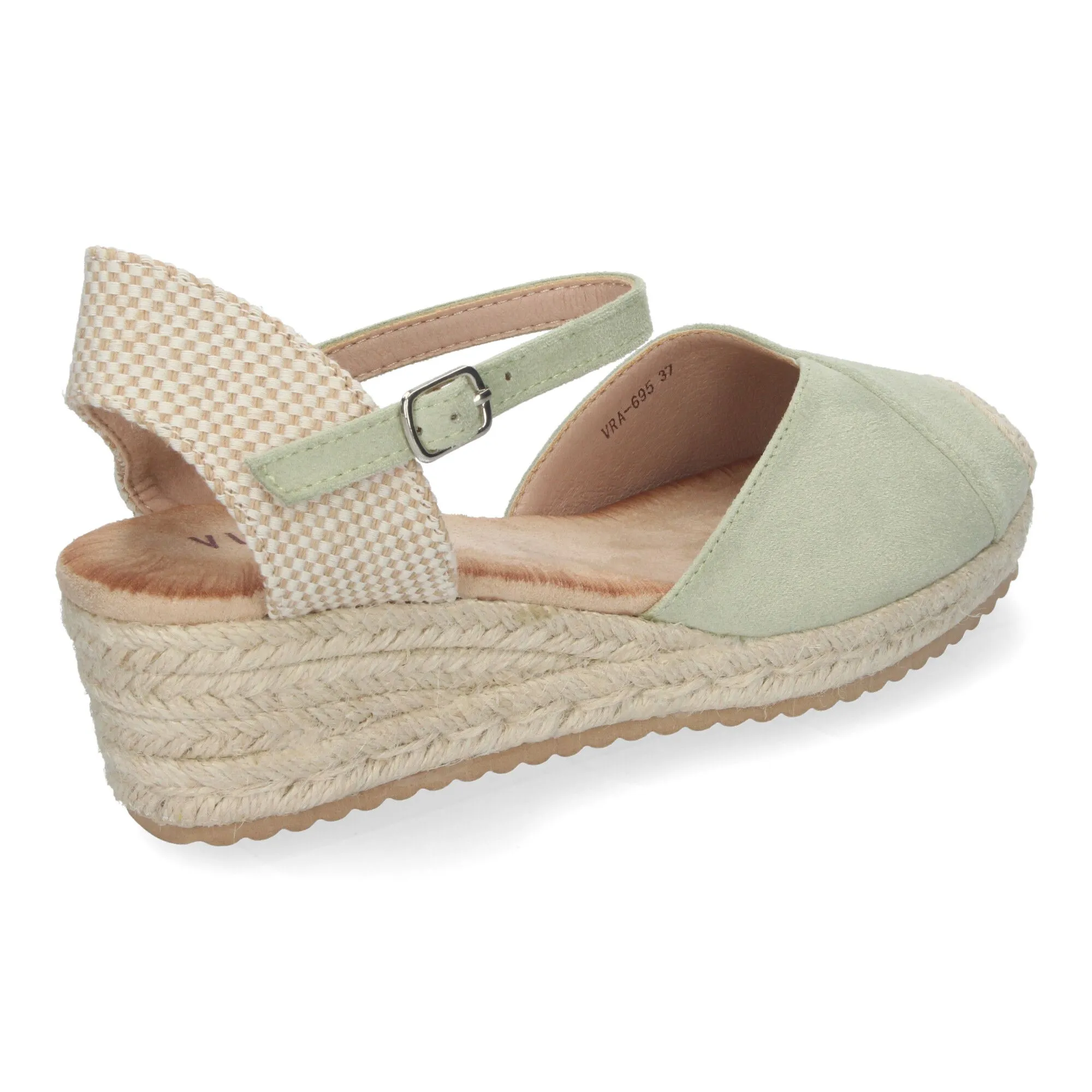 SANDALIAS DE CUñA BAJA EN YUTE PARA MUJER COLOR VERDE VRA695