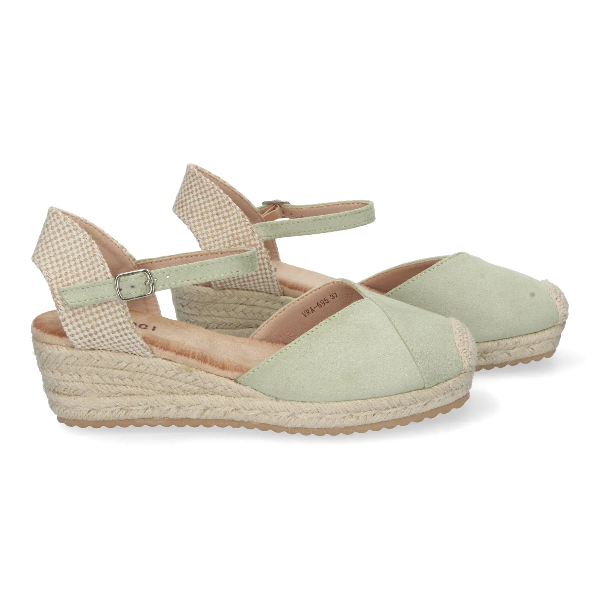 SANDALIAS DE CUñA BAJA EN YUTE PARA MUJER COLOR VERDE VRA695
